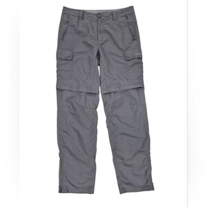 Eddie Bauer hybrid hiking pants 34x34 gray nylon cargo zip off legs mesh pockets